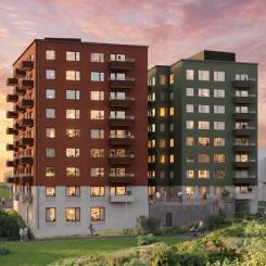 Bonava har tecknat avtal med Heimstaden Bostad om förvärv av byggklar mark i Skogås i Huddinge. Fotograf: LOCAL Architects Bonava