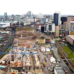 Bygget av staden Birminghamns nya järnvägsstation vid sträckan för höghastighetståget HS2 har startat