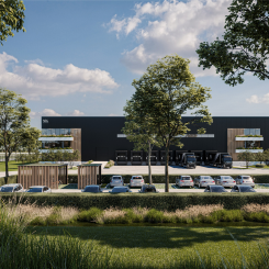 Illustrationen visar den nya lagerbyggnaden på Hacksta industriområde. Foto MG Real Estate