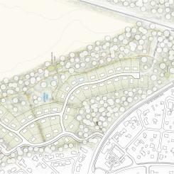 Illustrationsplan över Dp 1962, Hökåsen. Skiss: Topia landskapsarkitekter