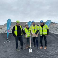 Peder Dahlberg, NCC Building Sverige, Lorents Burman, kommunalråd i Skellefteå, Viktor Strömblad, Head of Land på DB Schenker och Lars Konradsson, Branch manager på DB Schenker