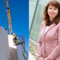 Anna Ryberg Ågren, direktör för Svenskt Trä. Fotografer: Martinsons byggsystem samt Björn Leijon