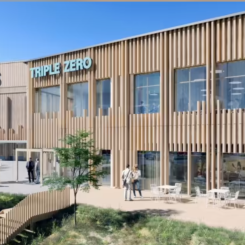 Logicenters bygger Triple Zero med ambitionen att bli ledande inom utvecklingen av logistikanläggningar som är koldioxidneutrala i alla led. Bild: Logicenters