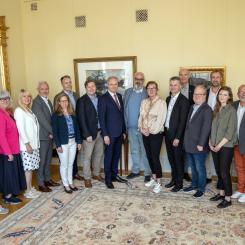 Landshövding Sten Tolgfors mötte företrädare för Västra Götalandsregionen, Göteborg, Mölndal, Härryda, Bollebygd, Borås och Trafikverket. Foto: Länsstyrelsen Västra Götaland
