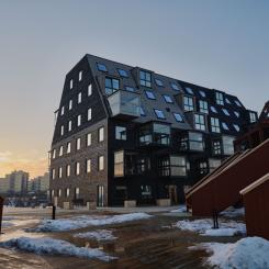 JSB:s projekt, Kilströms Kaj i Karlskrona, har blivit nominerat till det prestigefyllda Träpriset, som delas ut av Branschorganisationen Svensk Trä vart fjärde år. Foto: JSB