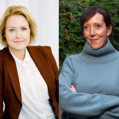 Kajsa Hessel, vd Svensk Byggtjänst och Maria Hernroth, hållbarhetschef Svensk Byggtjänst. Foto:  Juliana Wiklund (Kajsa Hessel) Tobias Sterner (Maria Hernroth)