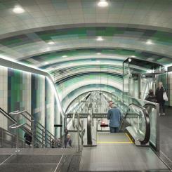 Kone ska utrusta nya stationer i Stockholms nya tunnelbana. Foto: Rundquist arkitekter/TMRW