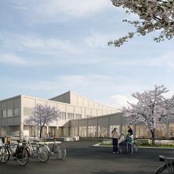 JSB Construction AB tilldelas entreprenadkontrakt för nybyggnation av Lillsidanskolan med aktivitetscenter i Enköping för Enköping kommun. Illustration: JSB