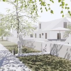 Skissbild för kommande byggnation. Foto: Riksbyggen