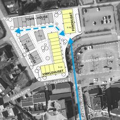 Förslag på ny situationsplan över Lödde centrum Väster som fått positivt planbesked av Kävlinge kommun. Illustration: JM
