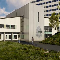 Lycksele lasarett. Illustration: LINK Arkitektur