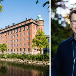 Arvid Liepe, CFO på Wihlborgs, bredvid den charmiga 30-talsfastigheten Sparven 15 i centrala Malmö, som under de senaste åren genomgått en omfattande och omsorgsfull ombyggnad för att uppnå modern standard och samtidigt bevara dess karaktär. Foto: Wihlborgs