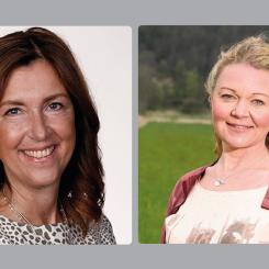 Marie Passburg, EVP och landschef för BoKlok Sverige, och Anna Säfwenberg, är EVP för BoKloks fabrik i Gullringen och Supply Chain. Foto: Boklok