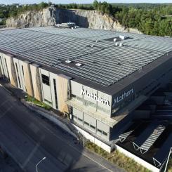 Mathems logistikanläggning har Stockholms största installerade solcellsanläggning på taket. Fotograf: Mikael Hemmingsen