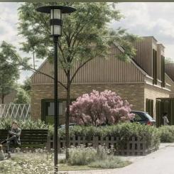 Exempel på olika typer av låg bebyggelse som planeras i den nya stadsdelen Minnesdal norr om Kävlinge. Visionsbild från Tengbom.