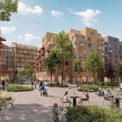 Bostadsprojekt i Mollestroket i Vestby, Norge. Pressbild: Peab