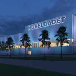 Entrén till Nobelbadet. Illustration: NCC