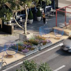 Tunnelbana Barkarbystaden. Visionsbild: White Arkitekter