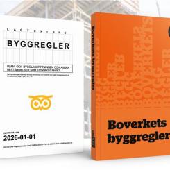 Böcker från Boverkets Byggregler. Pressbild: Svensk Byggtjänst