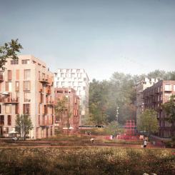 Slagsta Strand ligger vid Mälaren i Botkyrka. Projekt Slagsta Strand har utvecklats av Botvid Holding och finansieras av NREP, som också kommer att förvalta de färdiga bostäderna. Det omfattar 599 moderna hyresrätter där näst intill samtliga får egen balkong eller uteplats, och vissa får utsikt över Mälaren. Foto: NREP