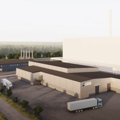 LKAB uppför en industripark för kritiska mineral i Luleå. Visionsbild: Peab