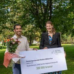 Ricardo Bernardo och Veronica Koutny Sochman vid prisutdelningen. Foto: Daniel Brandt, DS NS CM Hectors stiftelse