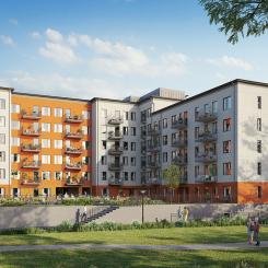 Bostadsområdet Råbylund i sydöstra Lund. Bild: Heimstaden