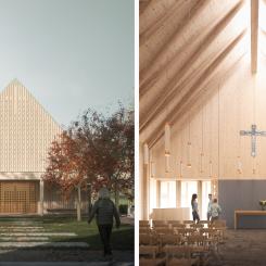 Sjösås Nya Kyrka. Bild: Arkitektbolaget