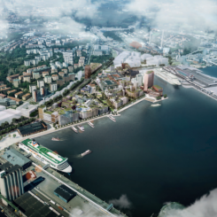 Visionsbild Värtahamnen. Illustration: Stockholms stad