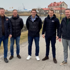 Projektgruppen med Varbergs Fastighets AB och MVB Väst AB. Foto: MVB