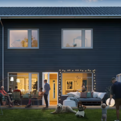 En exempelbild för radhusen i Brf Hjortrongränd, Skellefteå. Foto: Riksbyggen