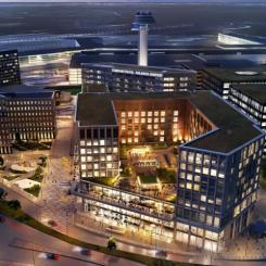 656 hotellrum, kongressal, restauranger och barer blir Strawberrys nya hotell på Arlanda Stockholms största hotell  foto: BAU