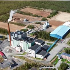 Här, i nära anslutning till Umeå Energis kraftvärmeverk, planeras den nya sorteringsanläggningen (i blått) för restprodukter att byggas. Om allt går enligt plan står den färdig i slutet av 2027. Foto Umeå Energi