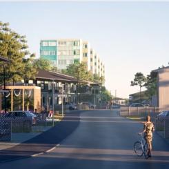 Visualisering av kommande radhus på Siriusgatan, Bergsjön pressfoto Egnahemsbolaget