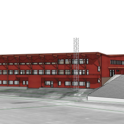 Event - och prestationscenter som ska byggas på Nationalarenan i Östersund. Illustration: Svenska Skidskytteförbundet