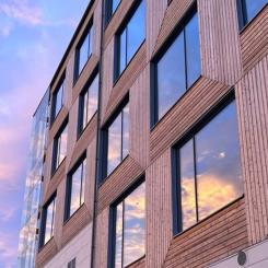 Ett och ett halvt år efter byggstart kunde byggnaden på 7 400 kvadratmeter BTA invigas som det först färdigställda projektet i Science Village. Fotograf: Agnes Lindholm.