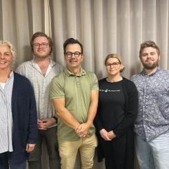 Grundare av det nya bolaget Structor Miljö Väst. Från vänster: Ulrika Almkvist, David Bäckström, Anders Bank, Åsa Bank och Simon Oskarsson. Foto: Structor