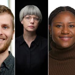 Fr.v. Hållbarhetschef Sebastian Holmström (Inrego), arkitekt Petra Jenning (FOJAB), miljö- och hållbarhetskonsult Tracy Makaraba (WSP) samt återbruksspecialist Anton Franker (Återbruksbyrån) rådger Svensk Byggplåt i hållbarhetsfrågor.
