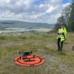Inmätning i Hemavan för utveckling av deras natur och rekreationsområden. Foto: Swescan