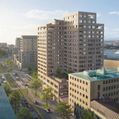 LINK Arkitektur har gestaltat ett nytt Mixed Use-kvarter där bostäder, kommersiella lokaler och verksamheter möts. Bild: Visulent