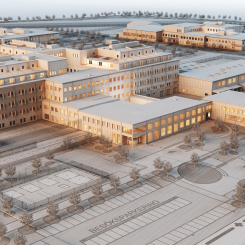 Kriminalvårdsanläggningen i Trelleborg. Visualisering av Krook & Tjäder