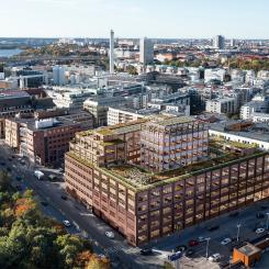 Trikåfabriken 8 i Hammarby sjöstad. Illustration: Walk the Room
