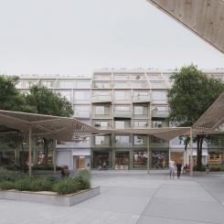 Utopia Arkitekter och ED Byggs förslag, Åkerholmen, intill det planerade torget i Djurgården. Bild: Utopia Arkitekter