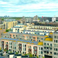 Generationernes Byhus bjuder på en fantastisk utsikt norrut över Köpenhamns centrum från de översta våningarna. Foto: By & Havn.