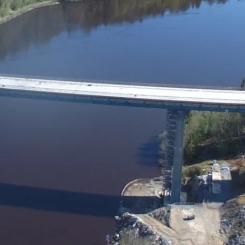 Den 530 meter långa bron över Umeå älv ingår i projektet Västra länken. Foto: Trafikverket