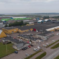 Drönar bilder över Magasin 7 i Norra Västerport, Varberg. Foto: Natalie Greppi