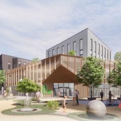 Visionsskiss från Cardellsgatan. Bild: Sesam arkitekter/Boulevardfastigheter