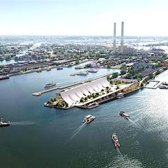 Visualisering av Brise-Vent Havre Harbour Museum, där en tidigare hamnstruktur byggs om till publik kulturmiljö vid kajen i Le Havre. Bild: LYT-X Studio