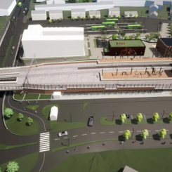 VR-vy över Nyköping Resecentrums planerade utformning.
Foto: WSP