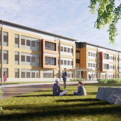 Carlslundskolan i Umeå. Visionsbild: TM konsult